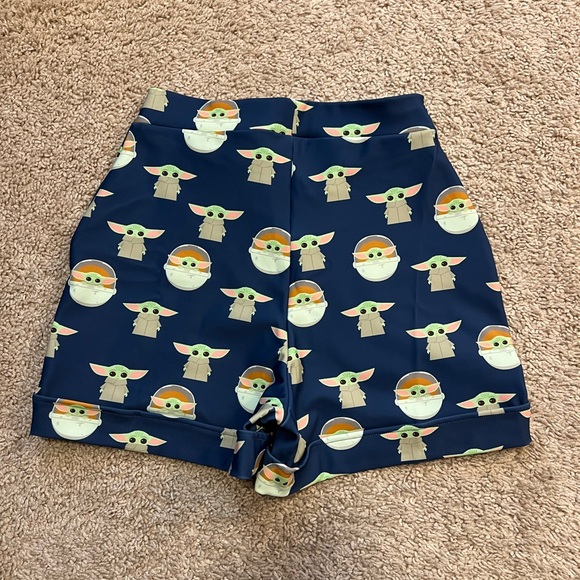 BM CHILD SHORTS SIZE SMALL NWT BLACKMILK STAR WARS GROGU BLACK MILK - Picture 4 of 6